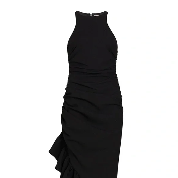 Cinq à Sept Willa ruffle midi dress. Size 4. all black.NWT.